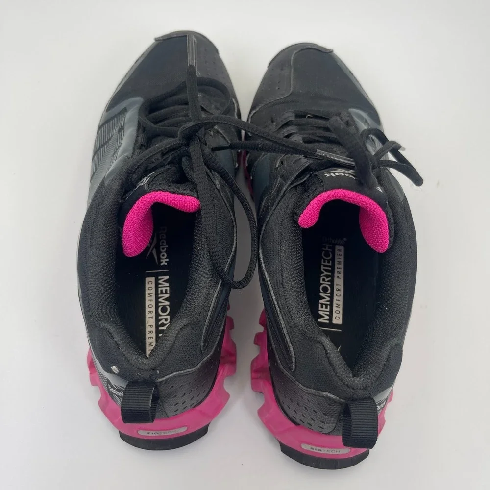 Reebok ZigWild Trail 6 Running Shoes Women's Size 9 Black Pink Zig-Zag Sole